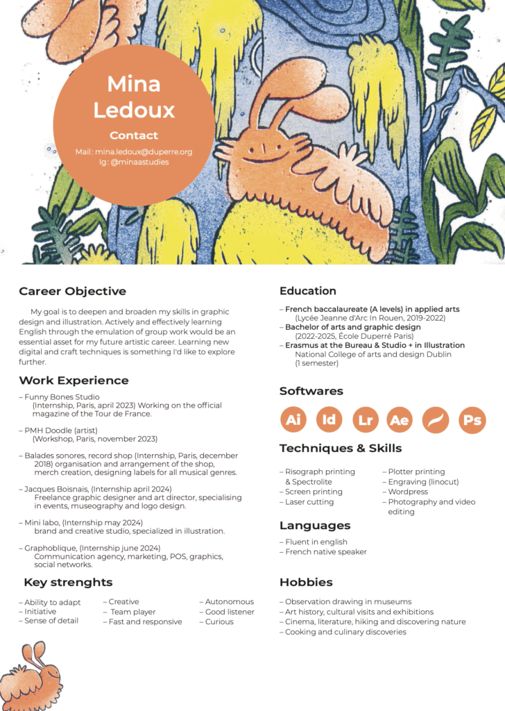 Cv, compétences, langues, logiciels